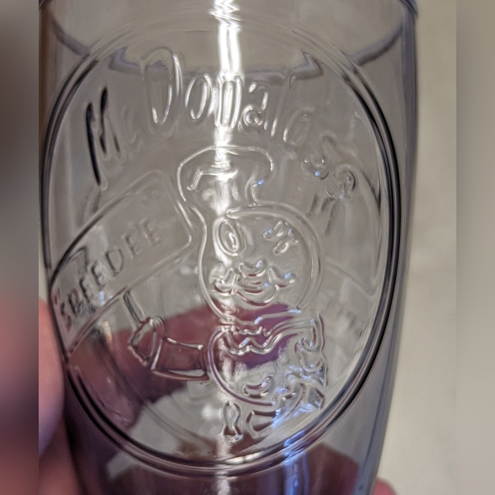 McDonald's Vintage Ad style glasses set of 2 purple and green - Picture 3 of 10